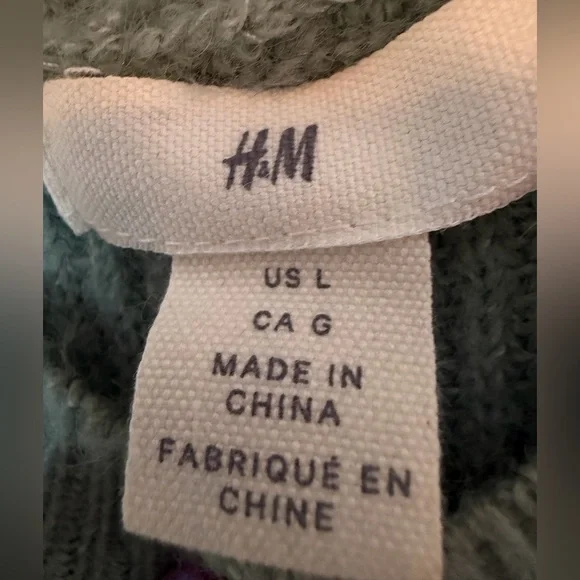 H&M Sage Green Crewneck Knit Sweater Dress - Picture 3 of 6